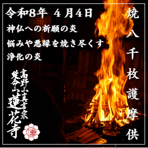 焼八千枚護摩供養 和歌山県真言宗の荒行 護摩供養